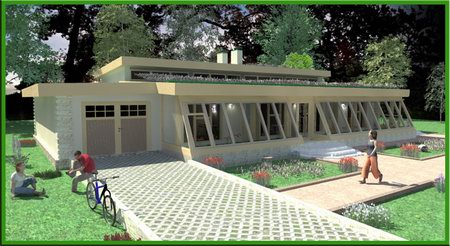 Passive solar zero-energy house plans